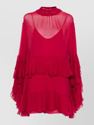 Chloé layered open back knee length dress