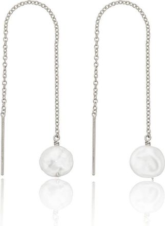 Lily & Roo Silver Baroque Pearl Ear Threaders