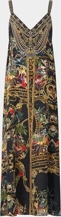 Camilla Palace Zoology V-Neck Midi Slip Dress