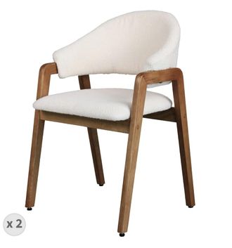 Moloo Silla de tela color crudo y fresno natural (x2)