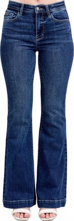 Judy Blue High Waist Trouser Flare Jeans In Dark Wash