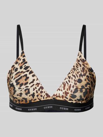 Guess Triangel-BH mit elastischem Label-Bund Modell JANE in Beige, Gr&ouml;&szlig;e XS