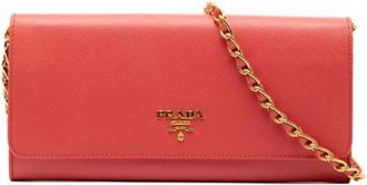 Prada Pre-owned Cross Body Bags, female, Red, Size: ONE SIZE Pre-owned Wallet on Chain