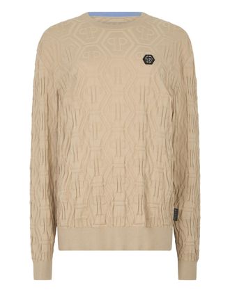 Philipp Plein Jacquard Round Neck Pullover Monogram