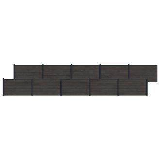 vidaXL Panel De Valla 10 Pcs Wpc Y Aluminio Negro Vidaxl