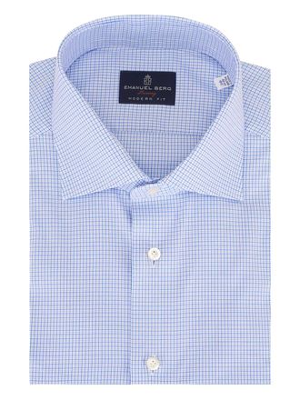 Emanuel Berg checked cotton shirt - Blue