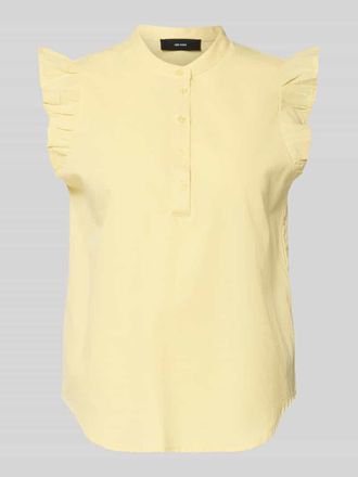Vero Moda Regular Fit Bluse aus Baumwoll-Leinen-Mix Modell SELMA in GELB, Gr&ouml;&szlig;e XS
