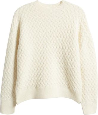 Ted Baker Morlea Horizontale Kabeltrui Met Ronde Hals In Ivoorkleur