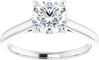 Pompeii3 1ct Round Diamond Solitaire 14k Rose & White Gold Engagement Ring Lab Grown