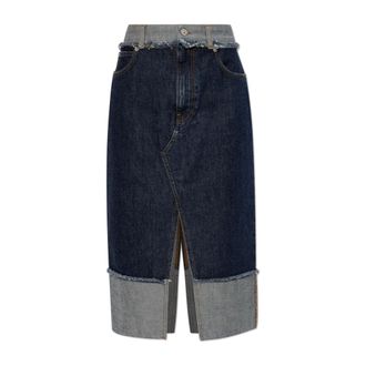 Marni Denim Skirts, female, Blue, Size: 2XS Denim skirt with a slit