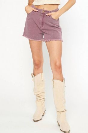 Entro All Star High Waisted Shorts In Plum
