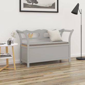 vidaXL Banco Madera Maciza De Abeto Gris 107x45x75,5 Cm Vidaxl