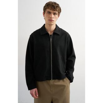 Topman Premium Boxy Fit Jacket in Black at Nordstrom, Size Xx-Large