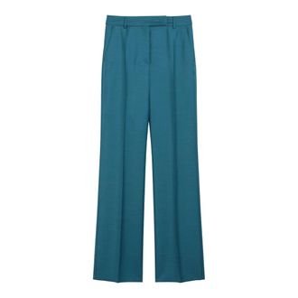 Max Mara Wide Trousers, female, Blue, Size: XS Wool, silk and mohair trousers