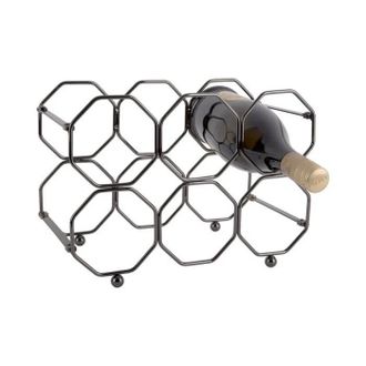 Present Time Vilde Portabotellas De Vino Plegable Gris Ahumado Metal