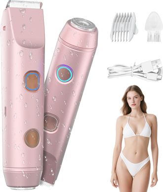 OEM Recortadora De Bikini 2 En 1 Para Mujer: Afeitadora El&eacute;ctrica Y Recortadora De Vello Corporal Con Cabezales Dobles, Resistente Al Agua Ip67, Bater&iacute;a I