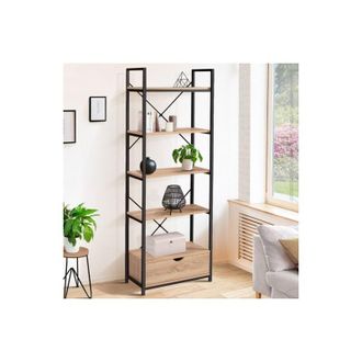 IDMarket Idmarket - detroit estantería de diseño industrial de 5 niveles con cajón