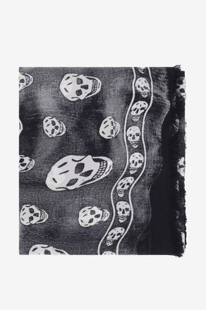 Alexander McQueen Bedrucktes Modal-Halstuch Skull Trompe LOeil
