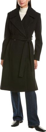 CeCe by Cynthia Steffe Bow Back Belt Double-Breasted Wrap Coat