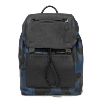 Coach Black Blue Leather Backpack (Pre-Owned)