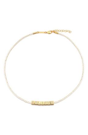Little Words Project Bolder Believe Paracord Necklace in White at Nordstrom