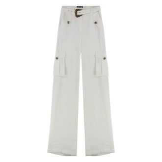 Versace Jeans Couture Broeken, Dames, Wit, 3Xs, Polyester, Cargo broek