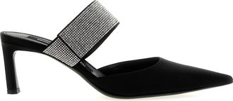 Sergio Rossi Schoenen, Dames, Zwart, 40 EU, Satijn, Paris Satijnen Mules