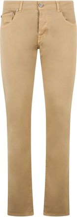 Moorer Beige broek met een minimalistische en casual stijl. - Heren - Regular Fit Jeans - Beige - W29 - Katoen - Jeans