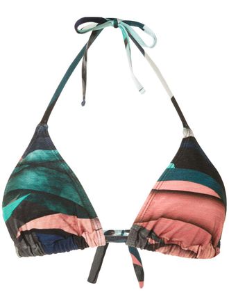 Lygia & Nanny Iasmim printed bikini top - women - Polyamide/Spandex/Elastane - 38 - Blue