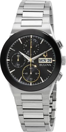 Bulova Millennia Chronograph Quartz Black Dial Mens Watch 96C149