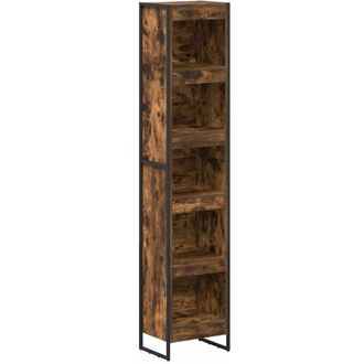 vidaXL Book Cabinet Smoke Oak 40 x 30 x 189.5 cm Engineered Wood vidaXL