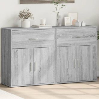 Berkfield Home Sideboards 2 pcs Grey Sonoma 60x31x70 cm Engineered Wood | Size: 60 x 31 x 70 cm