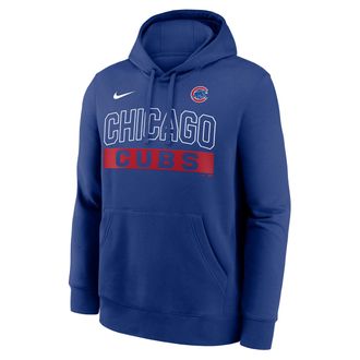 Nike Chicago Cubs Club Nike Mens MLB Pullover Hoodie in Blue | NKDK4EWEJ-2VW