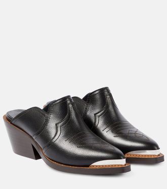 Dorothee Schumacher Mules Western Shine de piel