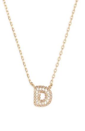 BP. Pav&eacute; Crystal Initial Necklace in D- 14K Gold Dipped at Nordstrom Rack