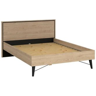 Dmora Dmora - Letto piazza e mezza Elida, Sommier per camera da letto, Giroletto per stanza, Struttura porta materasso, 206x153 h91 cm, Rovere