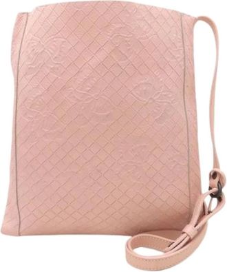Bottega Veneta Pre-owned Cross Body Bags, female, Pink, Size: ONE SIZE Pre-owned Intrecciomirage Shoulder Bag
