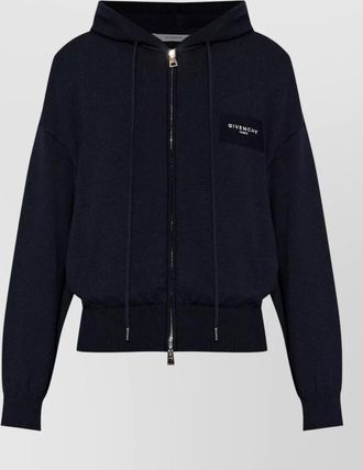 Givenchy wool cotton zip up hoodie sweater