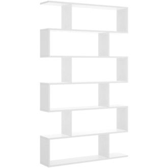 Dmora Librería decorativa y funcional Dmora color blanco brillo, 192 x 80 x 25 cm