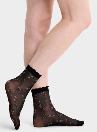 Pretty Polly Womens Mini-flower sheer ankle socks