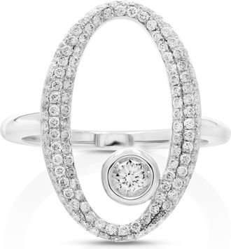 Vir Jewels 0.90 cttw SI1-SI2 18K White Gold Diamond Oval Ring Engagement Bridal