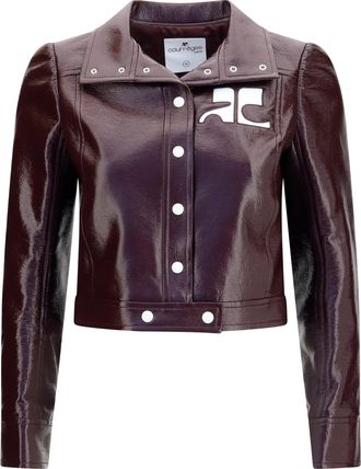 Courr&egrave;ges Womens Vinyl Jacket Reedition Burnt Red Cotton