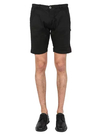 Alpha Industries Logo-Embroidered Bermuda Shorts - Black