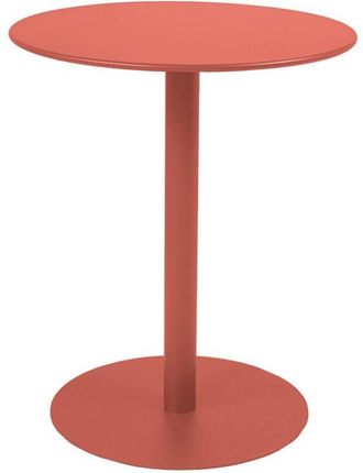 Sweeek Round steel bistro garden table for 2 people Terracotta 60x60x73 cm - Orea