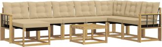 vidaXL Conjunto De Sof&aacute;s De Exterior 9 Uds. Y Beige Vidaxl