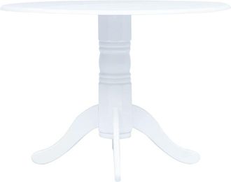 vidaXL Dining Table White 106 cm Solid Rubber Wood Vidaxl