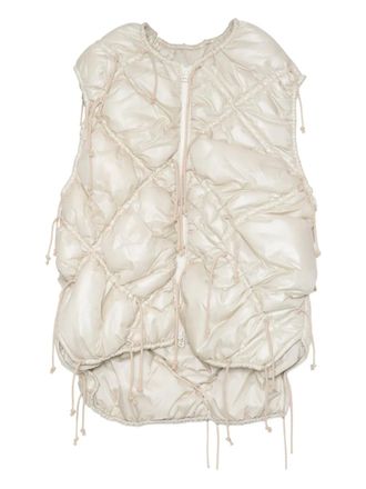 Muller Of Yoshiokubo quilted drawstring vest - women - Nylon - 36 - Neutrals