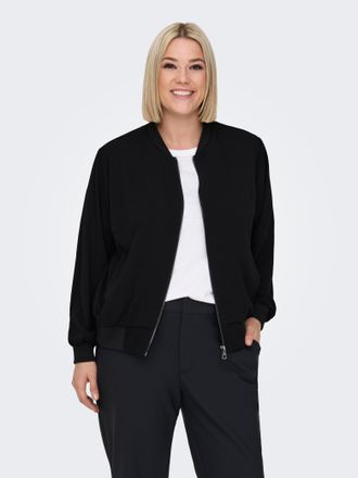Only Carmakoma Bomberjacke ONLY CARMAKOMA CARLUX LIFE LS BOMBER JACKET NOOS, Damen, Gr. 44, schwarz, Web, Obermaterial: 95% Polyester, 3% Elasthan, 2% sonstige Faser