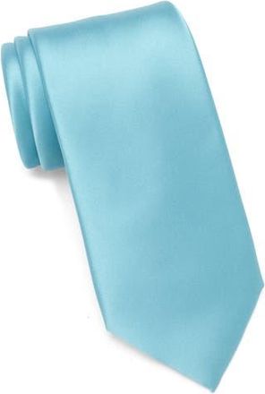 Nordstrom Rack Solid Satin Tie in Teal at Nordstrom Rack