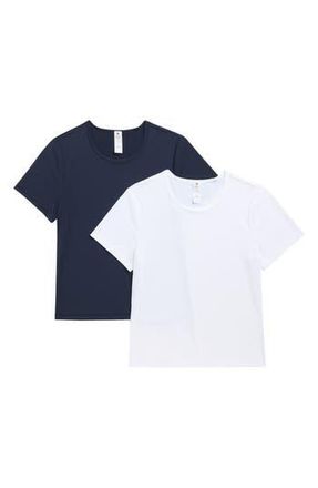 Yogalicious Pack of 2 Tara Air Cloud Jersey T-Shirt in True Navy/White at Nordstrom Rack, Size Small
